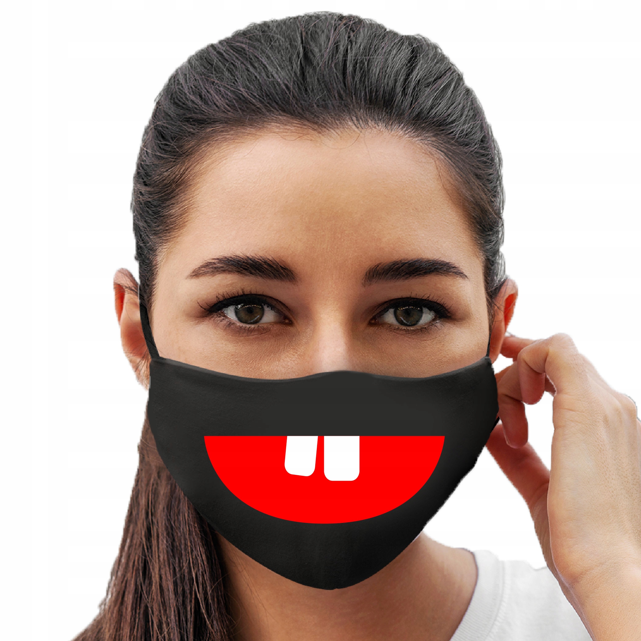 

Maseczka Bawełniana Zabawna Z Nadrukiem Buzia Zęby