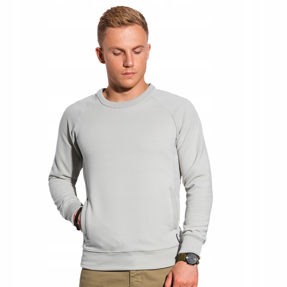 

Bluza męska basic kieszenie B1156 jasnoszara XXL