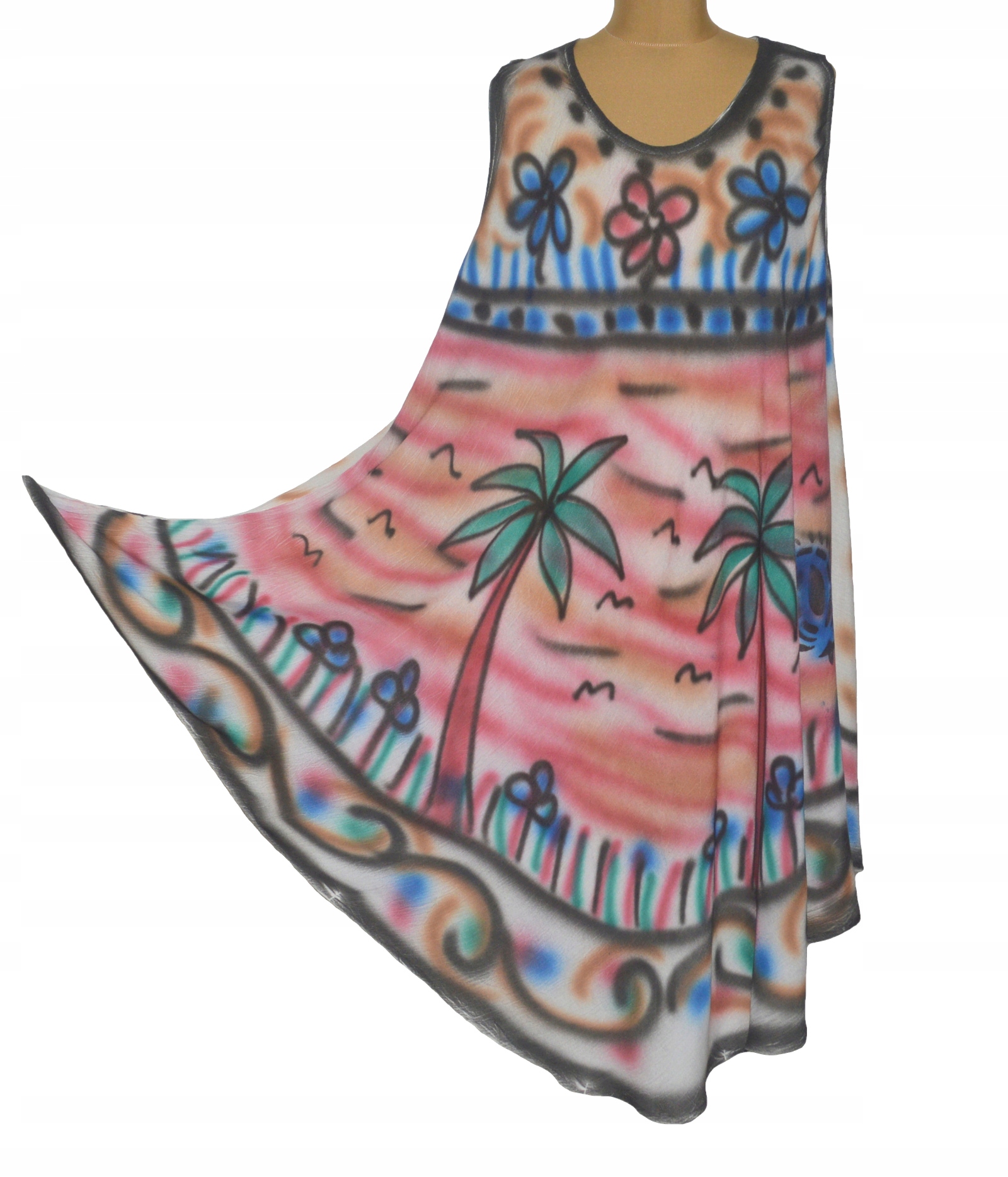 

Indyjska Sukienka na plażę lato wiskoza Batik 2XL