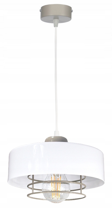 Żyrandol Lampa Sufitowa Loft Biała Szara Wisząca
