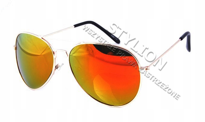 Okulary AVIATOR Przeciwsłoneczne Pilotki LUSTRZANE Fason pilotki (aviatory)