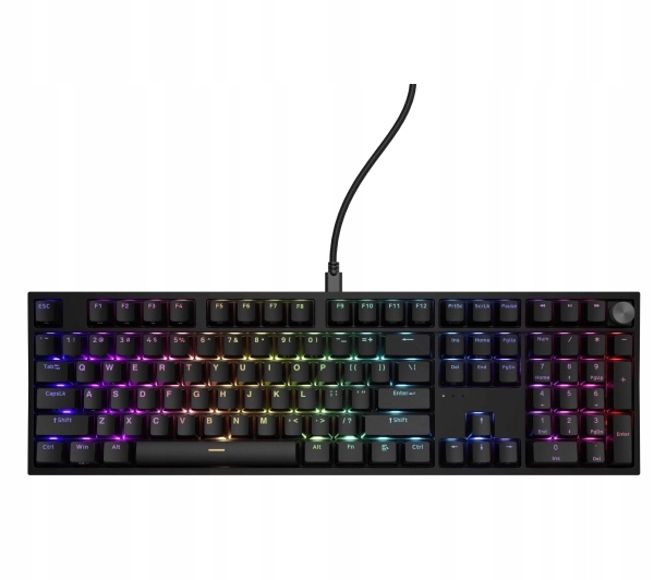Klawiatura mechaniczna Genesis Thor 404 Us Rgb Outemu Peach Silent Czarny
