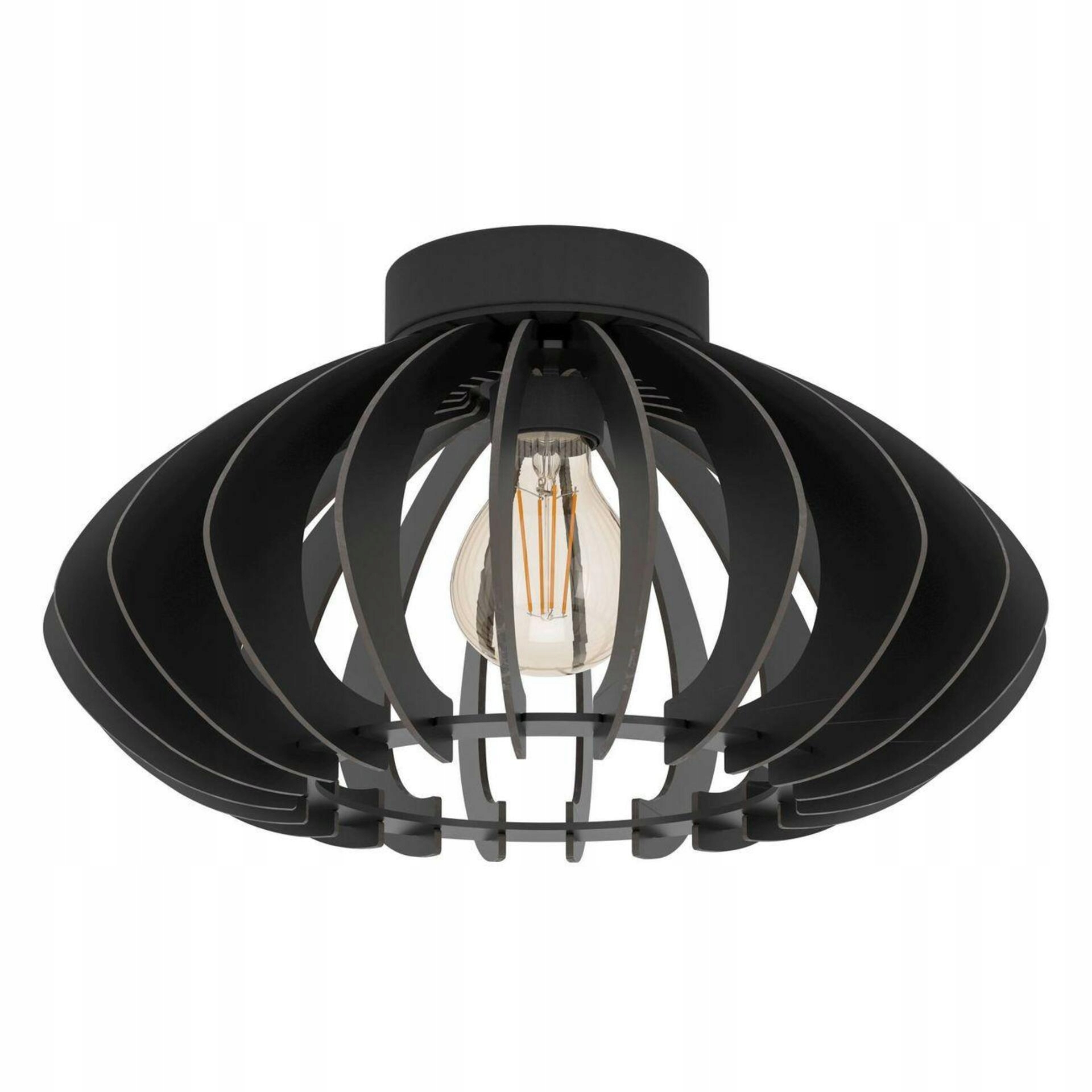 Stropné svietidlo Eglo Cossano 3 E27 čierna drevo 380mm