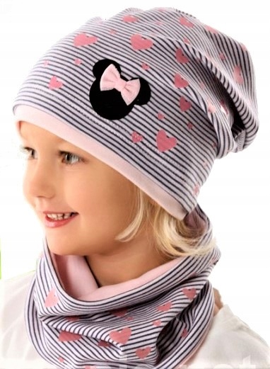 

Czapka i Komin Komplet Wiosenny Dziewczęcy 44-46cm