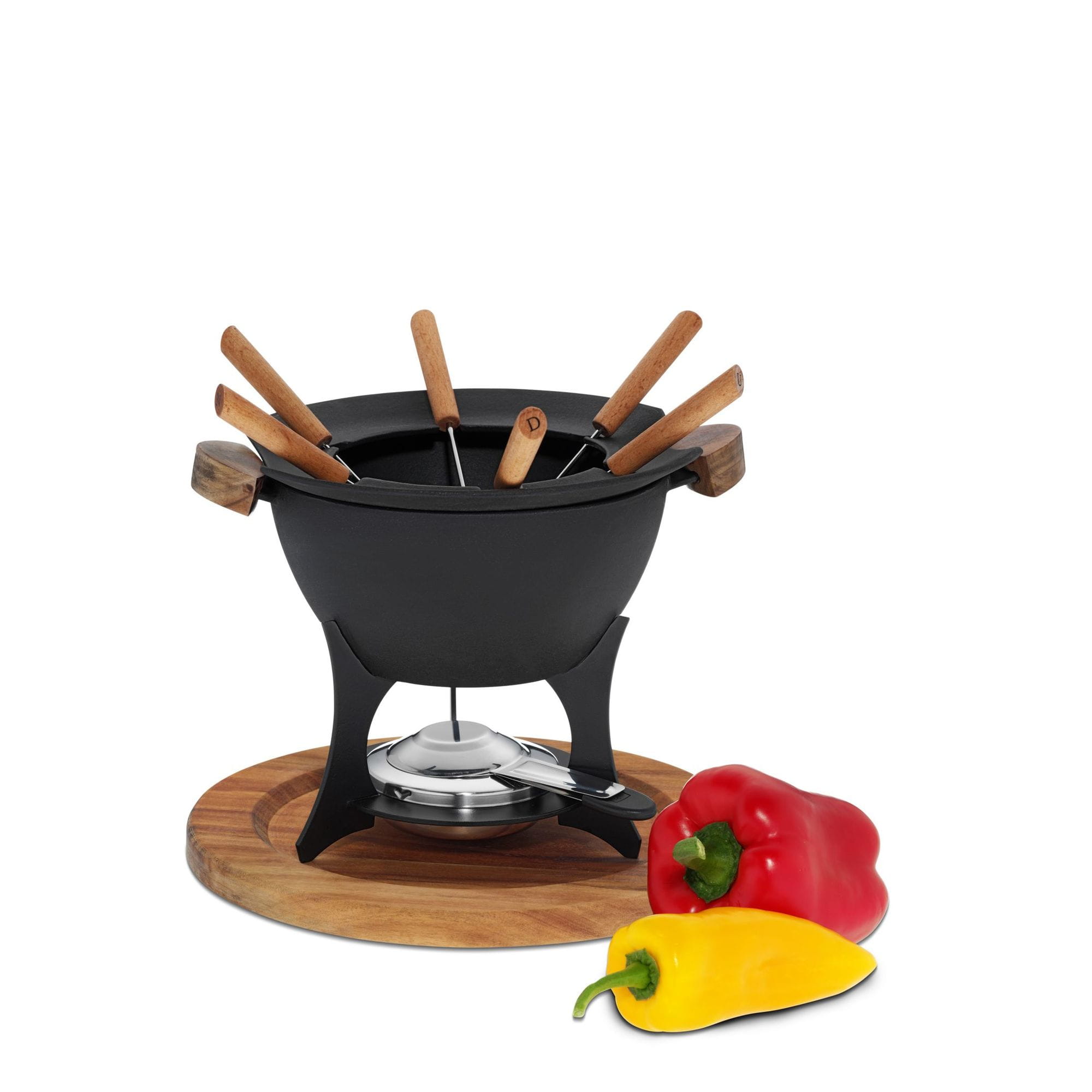 Kela Fondue set Country 11-dílný litina dřevo KL-16644
