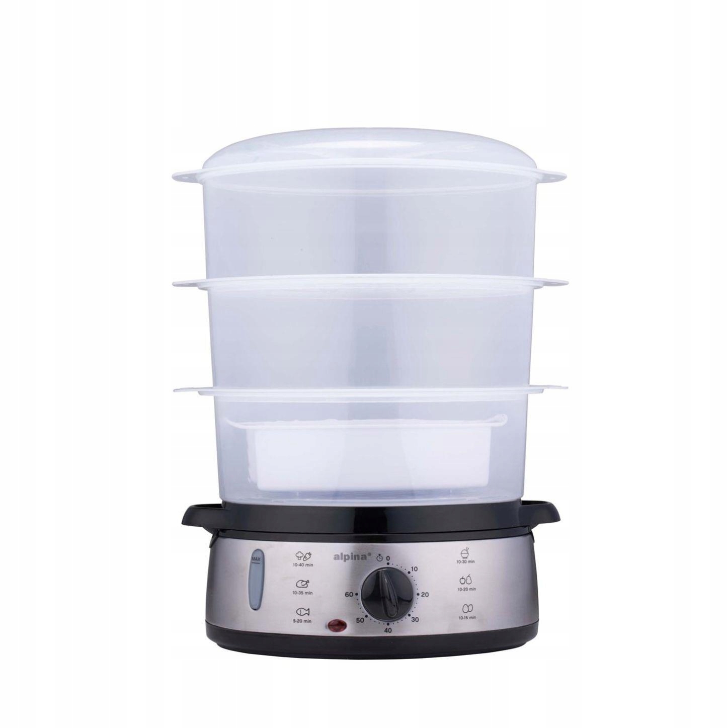 Parowar elektryczny Alpina 800W srebrny