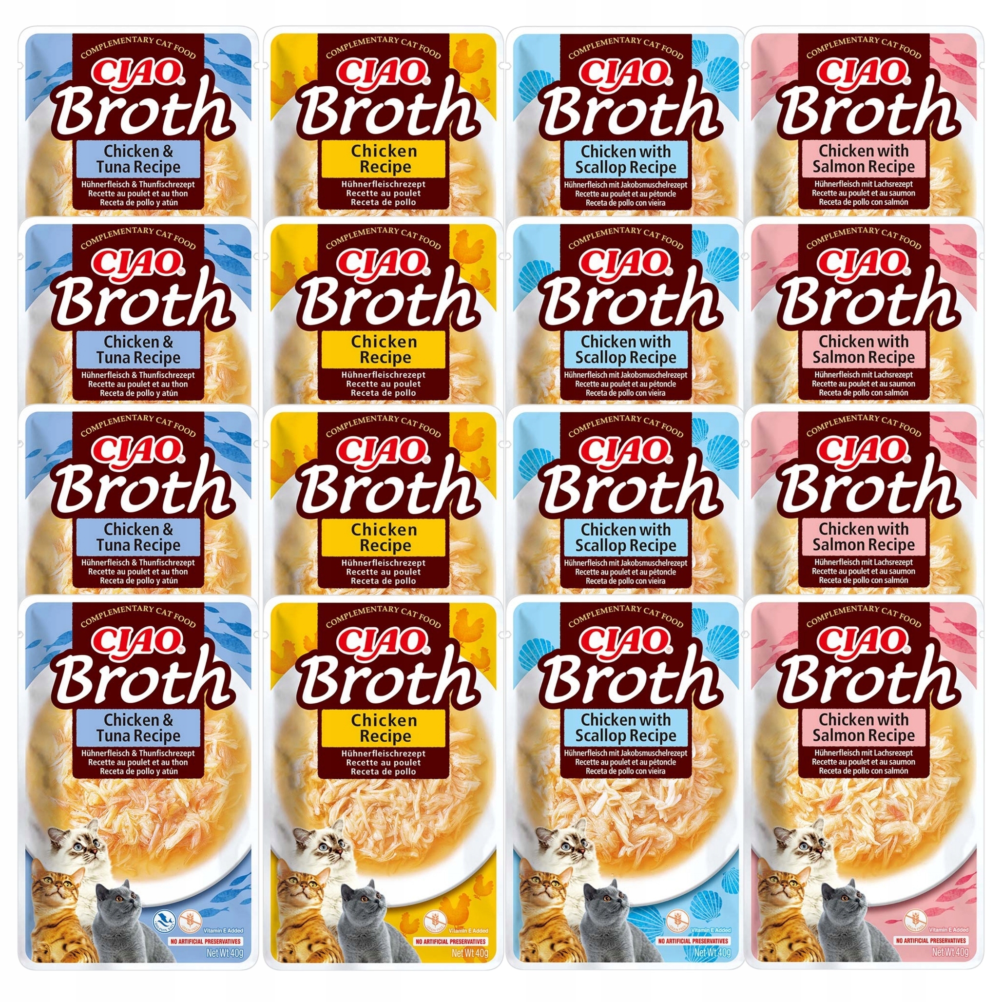 Levně Inaba Cat Ciao Broth Polévka Pro Kočky Pamlsek MIX Chutí 16x40g