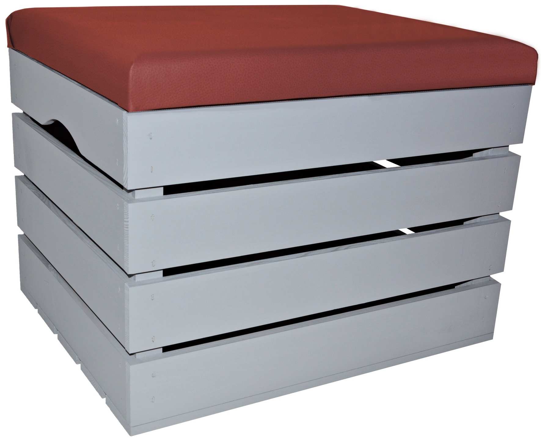 Borovicový Kufr Malovaný S Čalouněním, Sedák Taburet