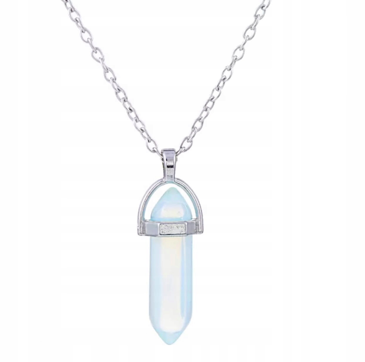 

Naszyjnik amulet niebieski srebrny łańcuszek stal