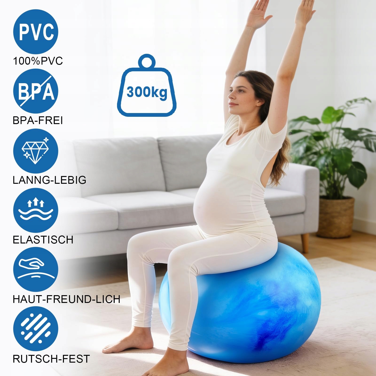 ZWEI BÄLLE Zestaw Piłek Gimnastycznych z Pompką do Jogi i Fitness — miniatura 4