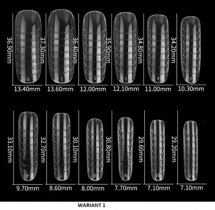 Formy do akrylożelu| dual form |120szt| wariant 1 Stan opakowania oryginalne