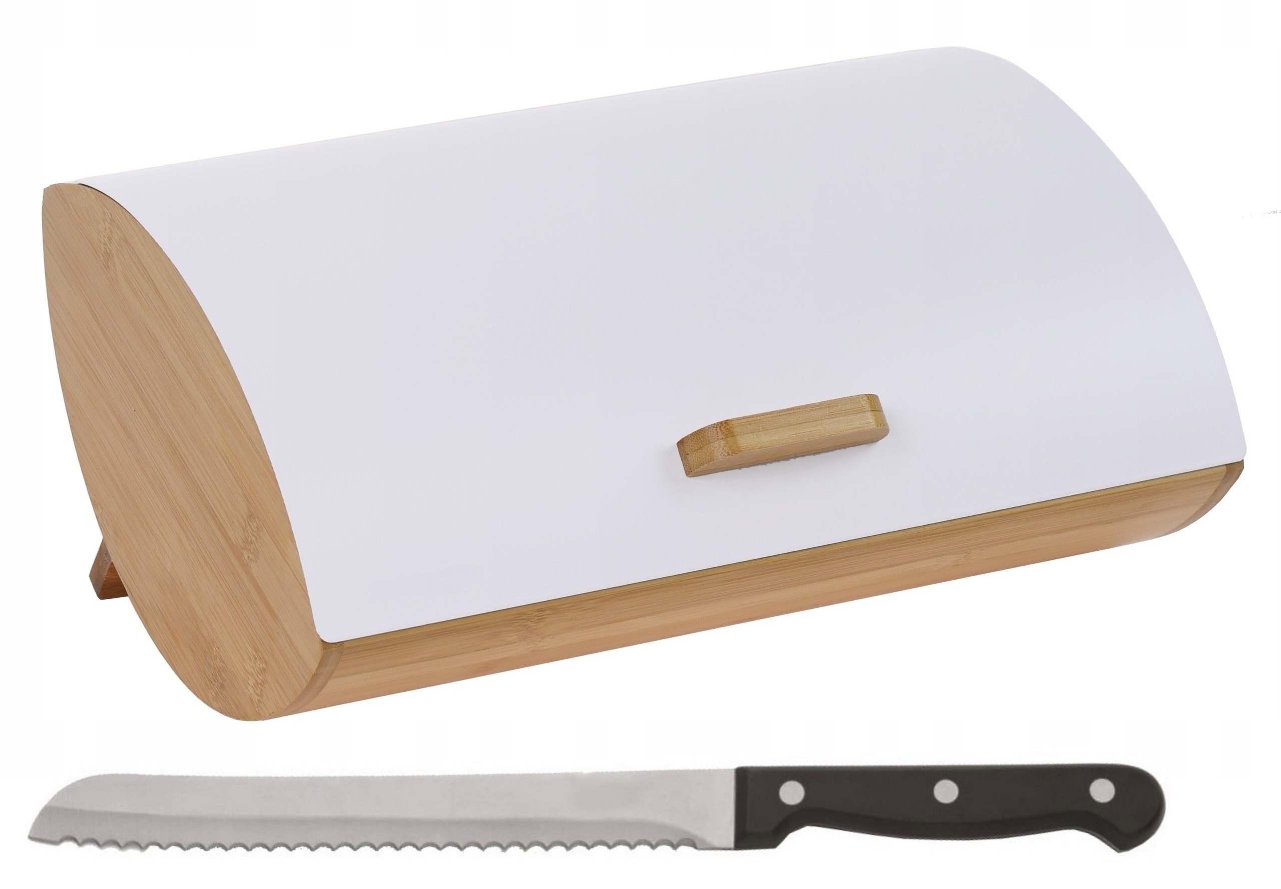 CHLEBAK JEDNOCZĘŚCIOWY POJEMNIK NA PIECZYWO STALOWY BAMBUS CAPRI BIAŁY EAN (GTIN) 5904183440149