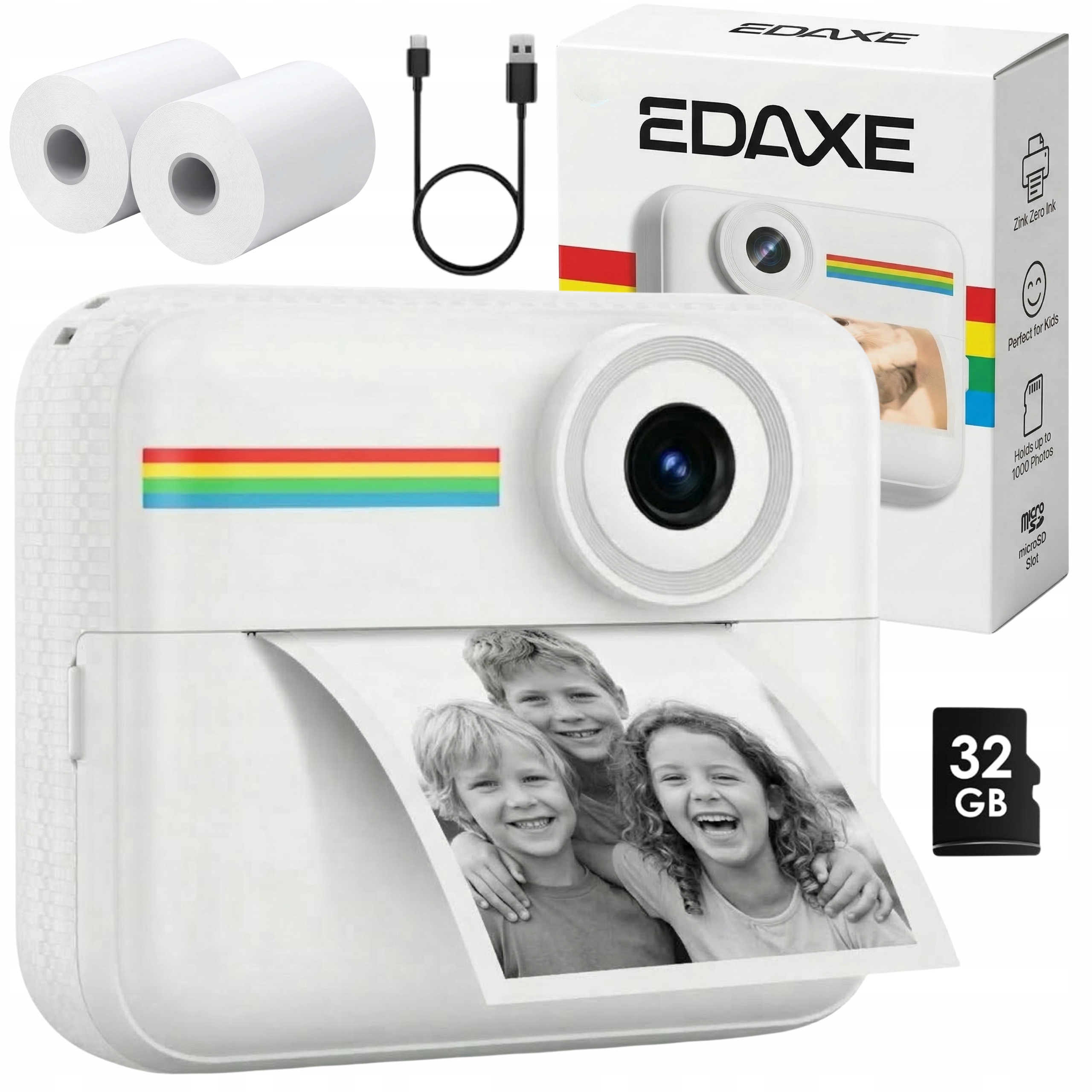 Aparat Natychmiastowy CamKid Dla Dzieci Drukarka Kolor Selfie Gry Wkłady
