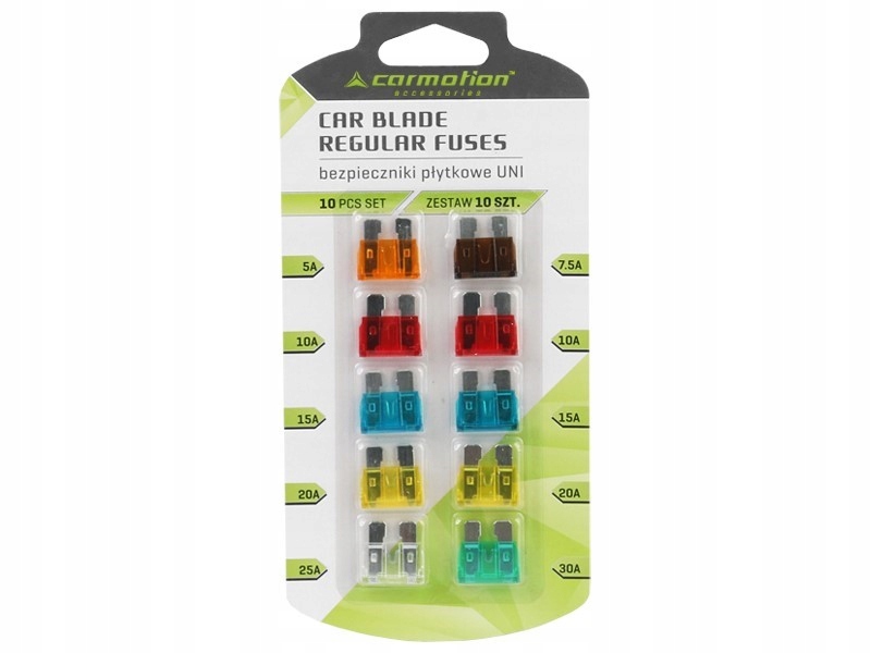 BEZPIECZNIKI PŁYTKOWE UNI SAMOCHDOWE ZESTAW 10 SZT