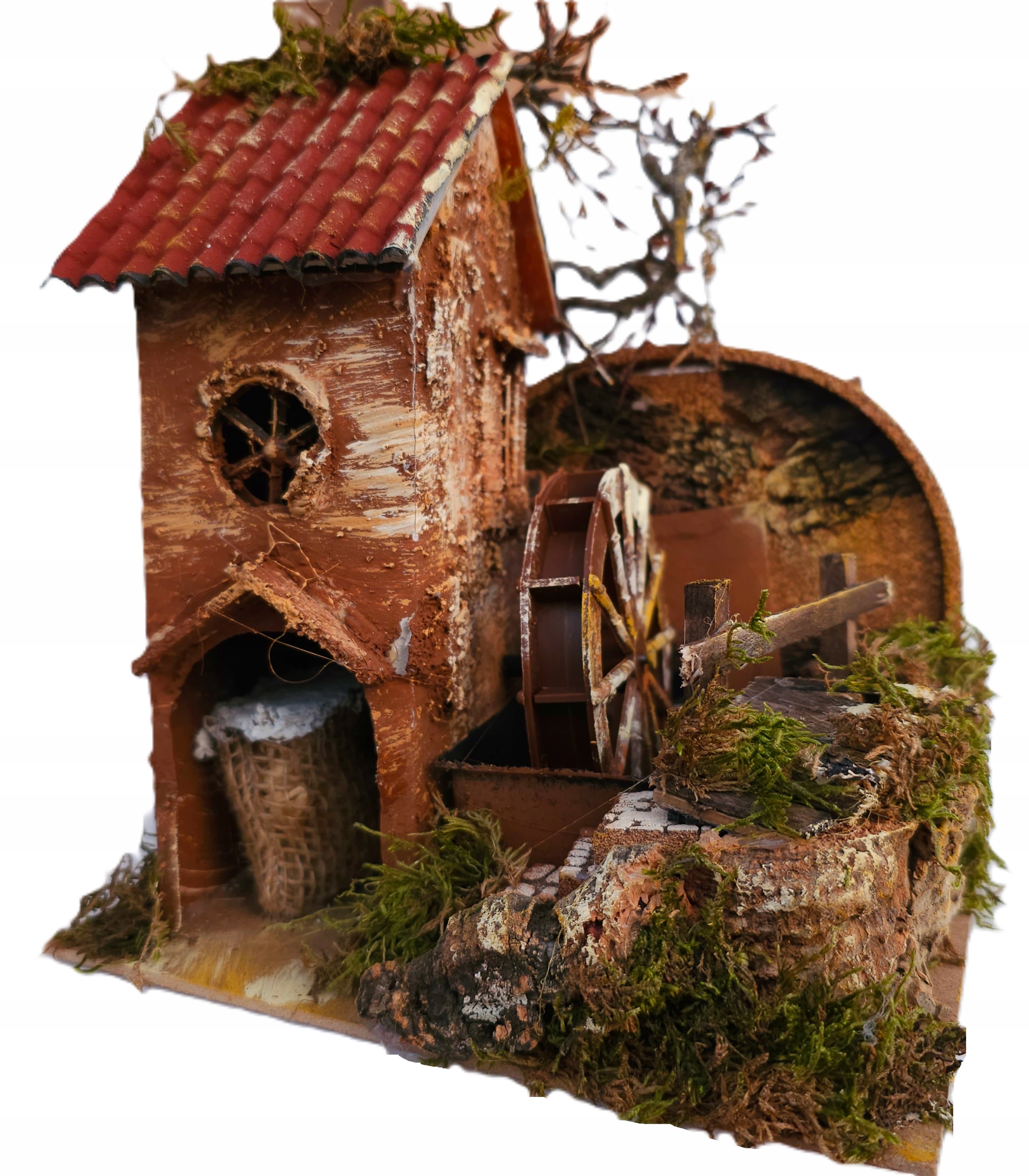 Dekorácia Do Betlehema Domček S Vodným Kolieskom A Vodnou Pumpou 25x20x25CM 220V