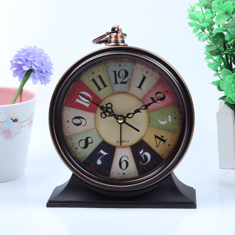 Budzik Płynny Zegar Stojący Czarny Okrągły Kominek Typ budzik