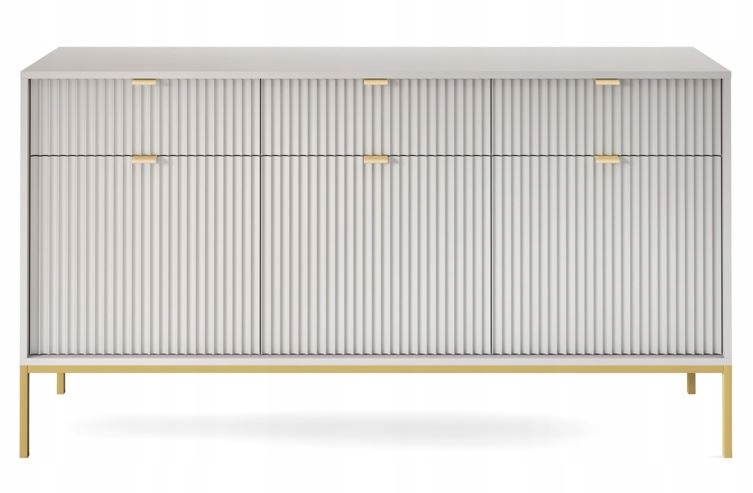 

Szara Komoda 154 Drzwi Szuflady Metal Loft Złoty