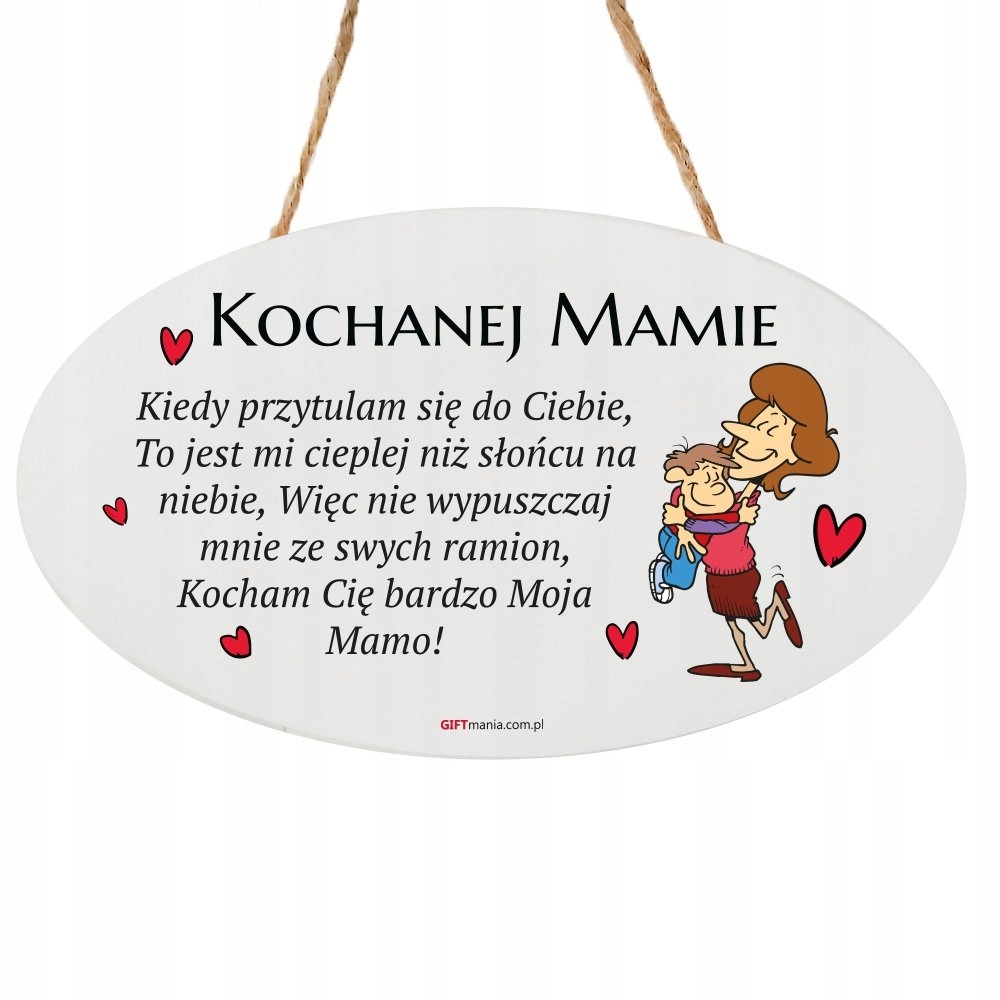 

Tabliczka Owalna Kochanej Mamie na Święta