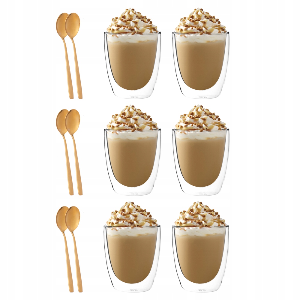 

6x Szklanki Termiczne Do Kawy Latte Cappuccino