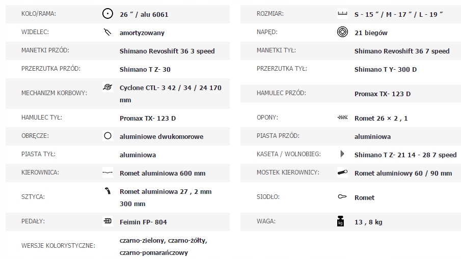 ROMET RAMBLER 26 JR 2017 czarno-pomarańczowy 19" Kod producenta 8989