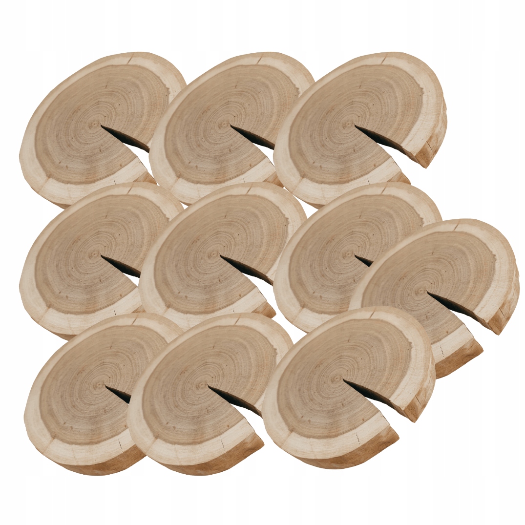 Dřevěné pláty Čeremcha Set 10 Ks bez kůry broušené kroužky 20-25cm