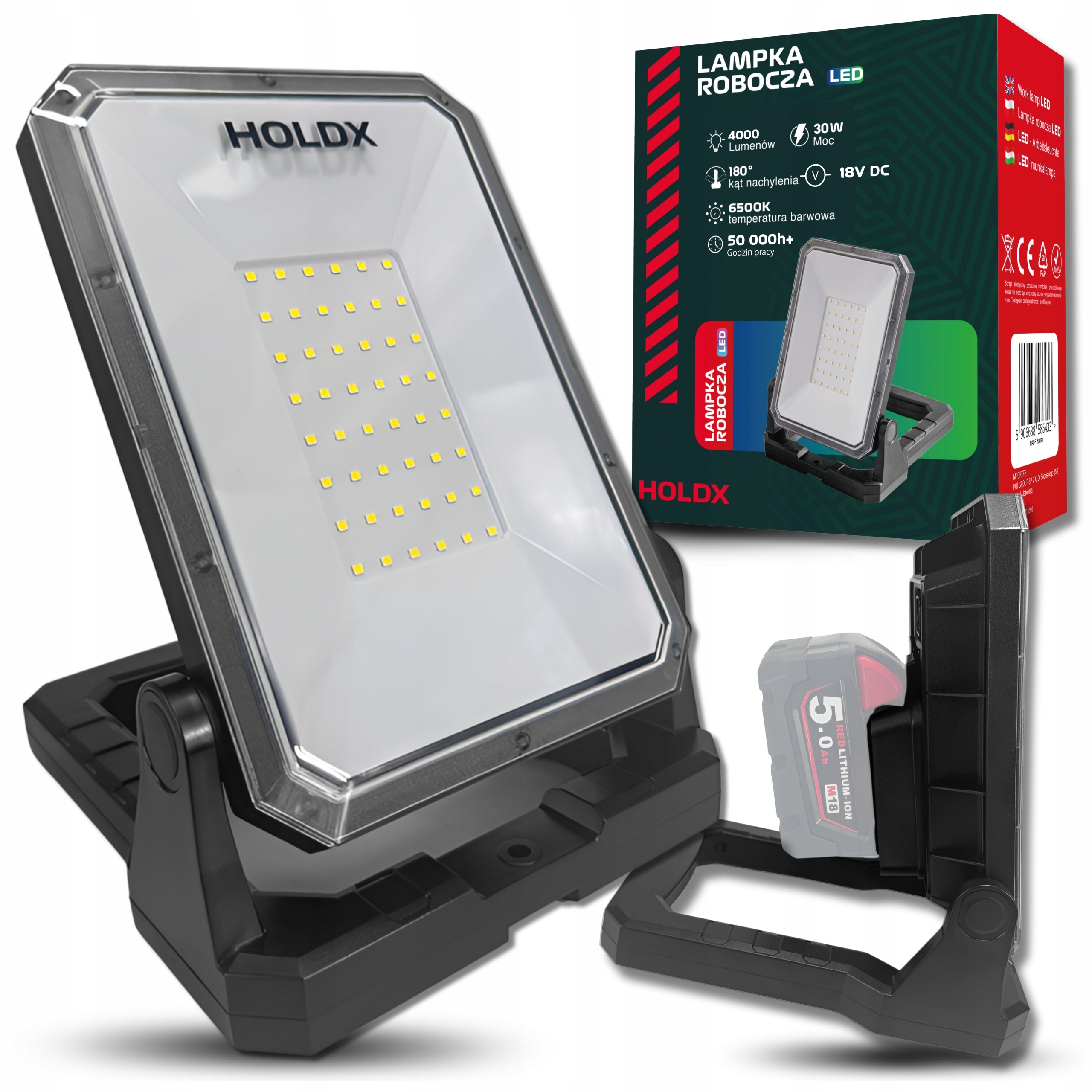 Led Halogenová Pracovní Lampa Pro Milwaukee Usb 6500K Přenosná, Výkonná, Stavební