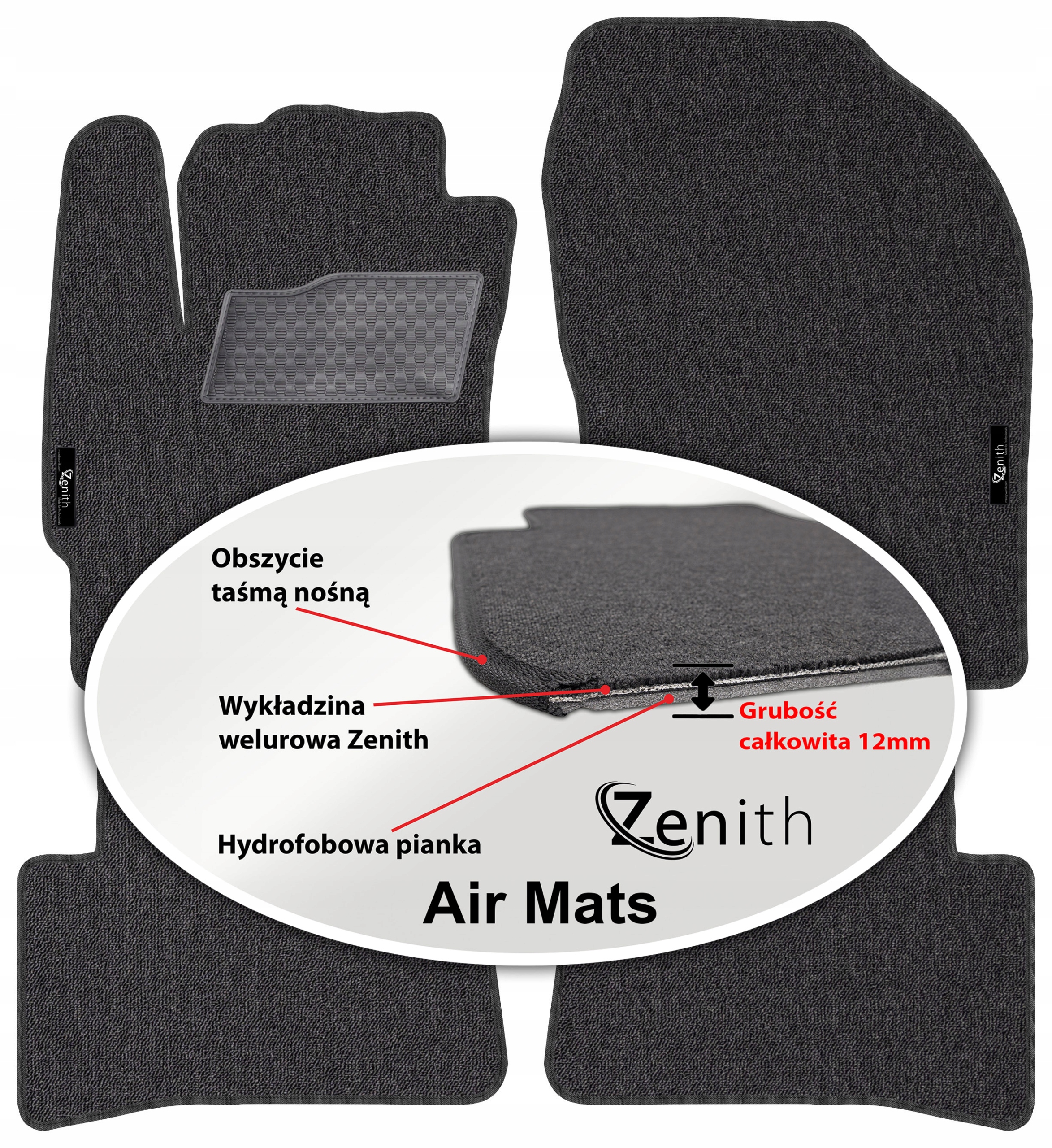 Toyota Corolla XII Hb 2019 Velúrové koberčeky do auta Zenith Air Mats