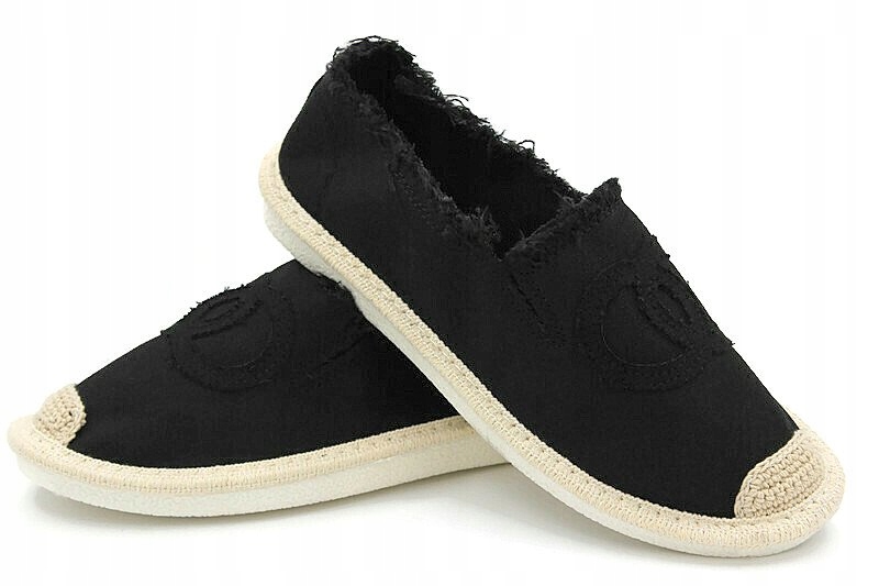 CZARNE ESPADRYLE CHANELKI 38 Marka bez marki