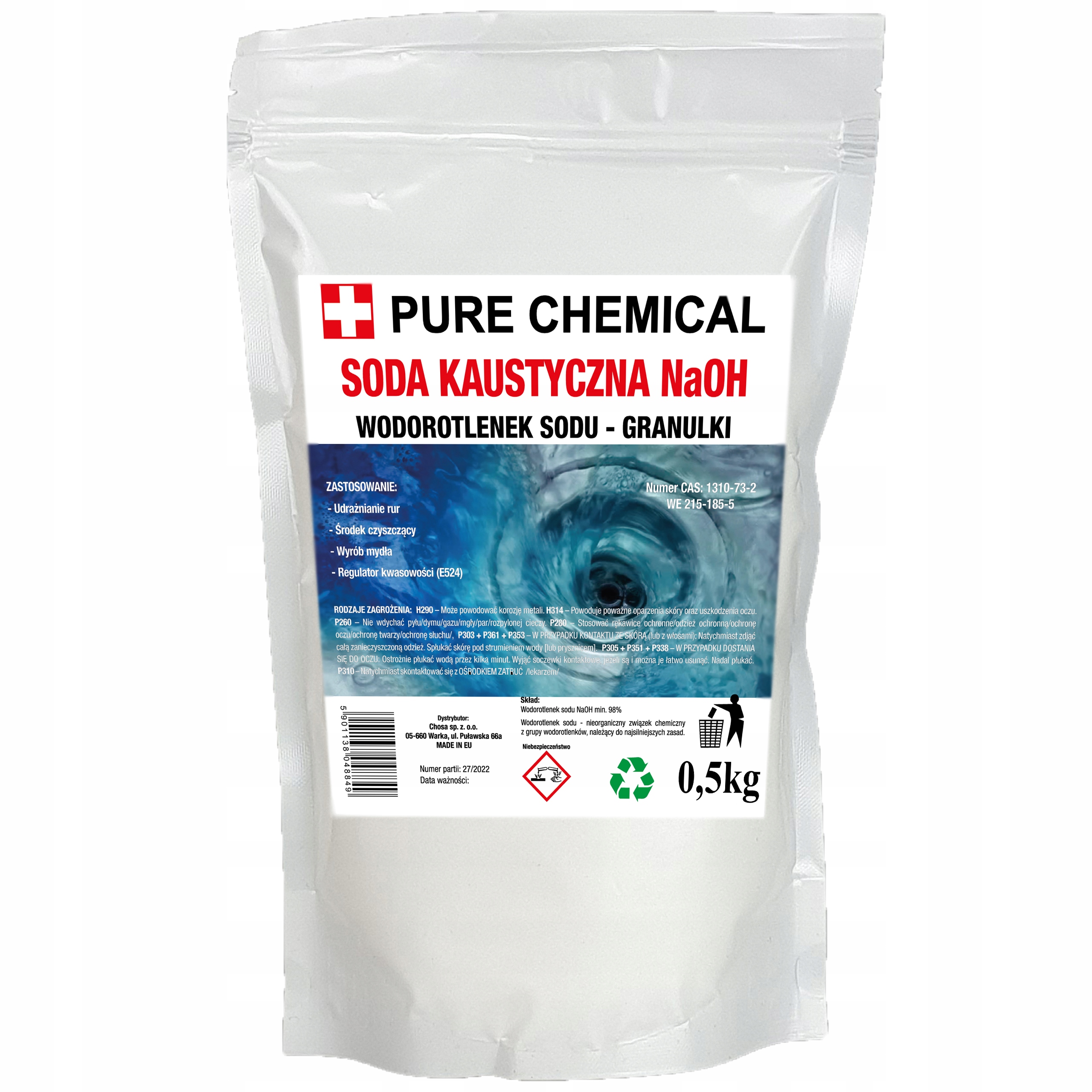 

Soda Kaustyczna Do Rur Wodorotlenek Sodu 0,5KG