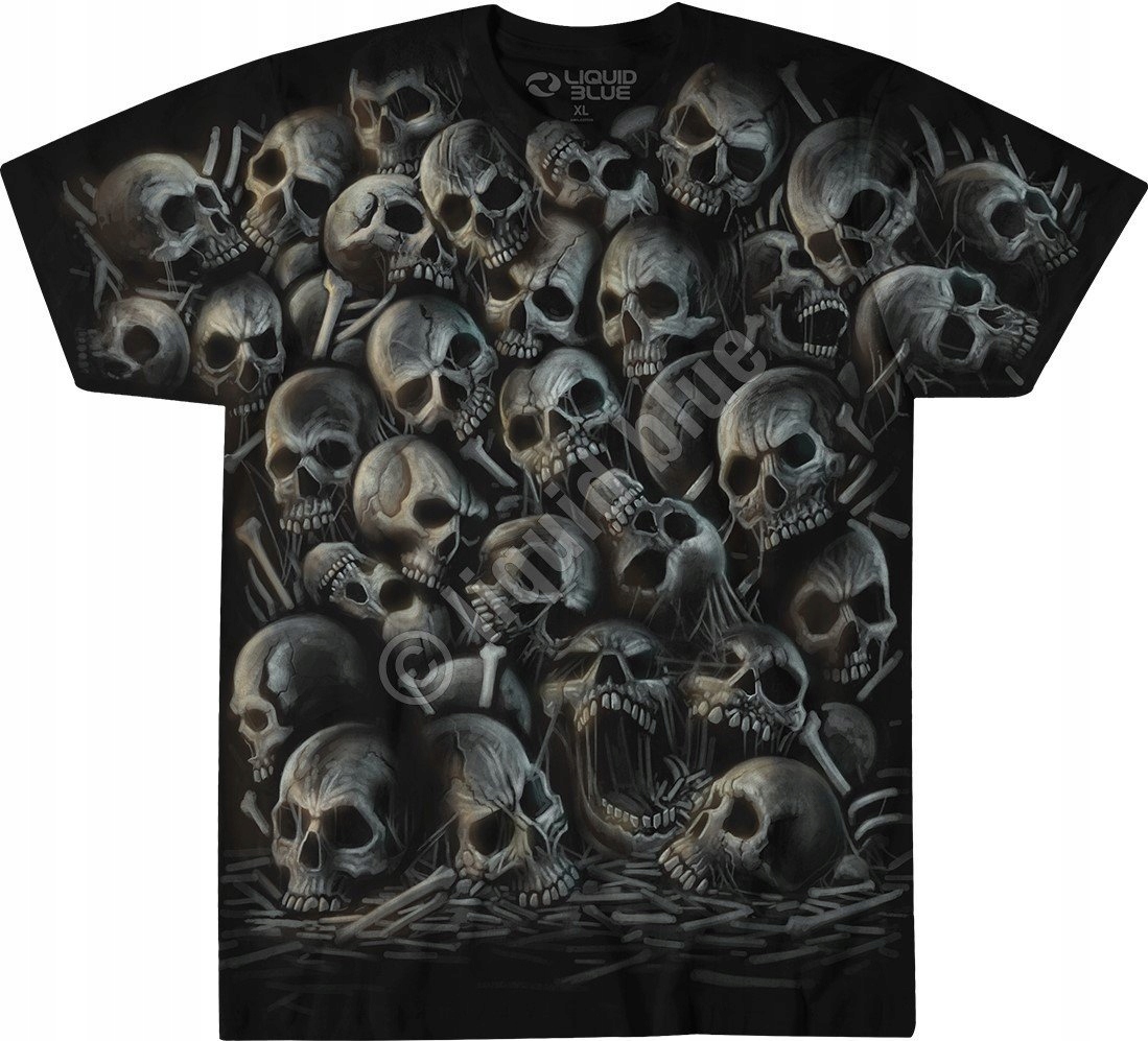 All Over Skulls Liquid Blue S