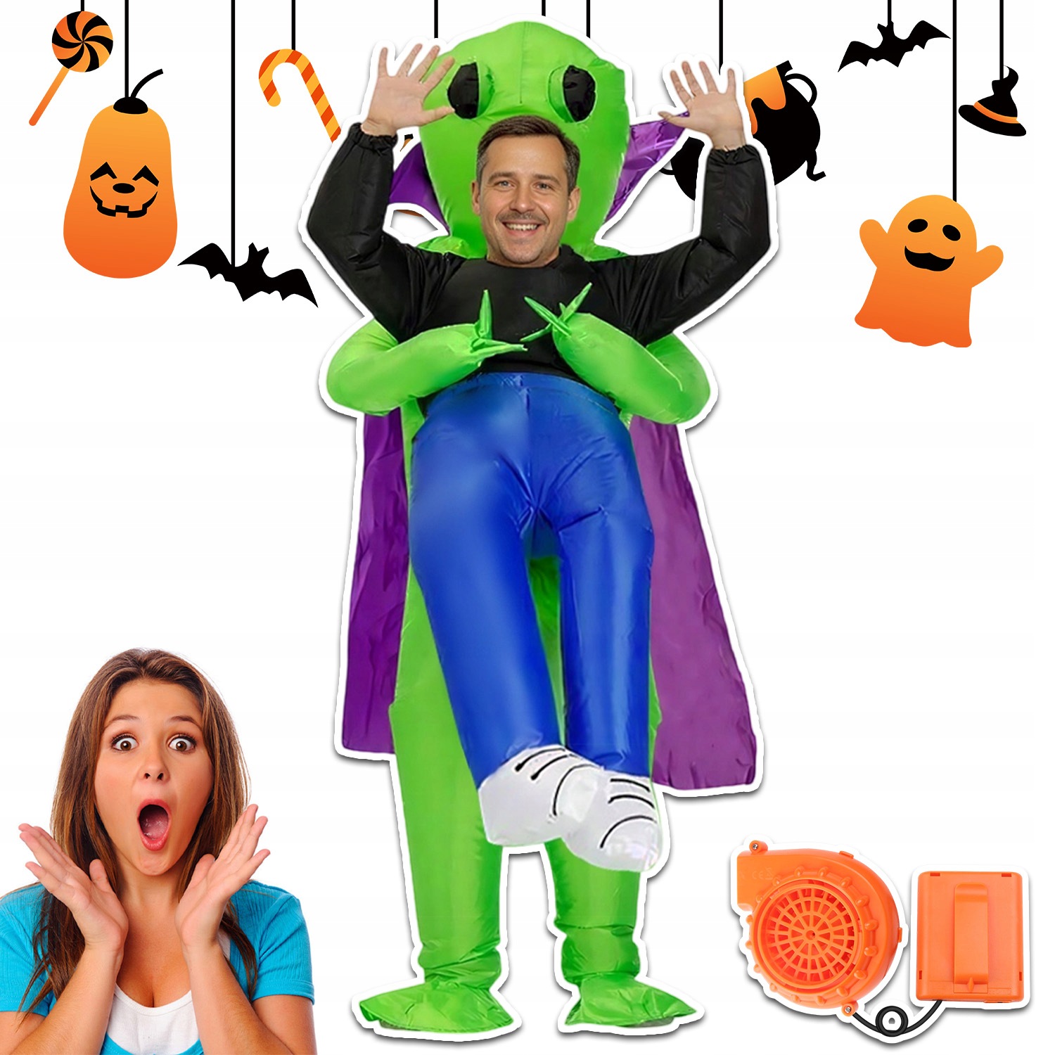 Nafukovací Kostým Hráče Mimozemšťan Alien Gadget Na Halloweenskou Párty