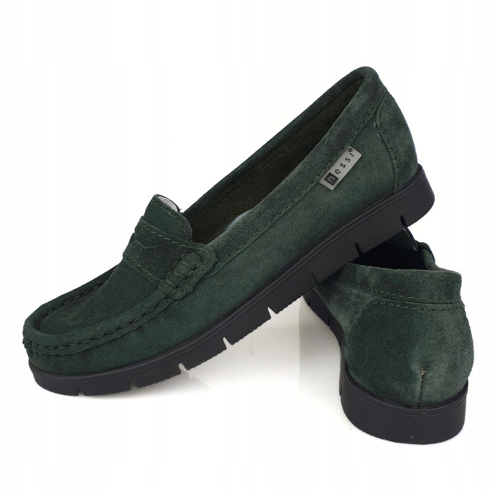 Nessi 76506 765 mokasyny zielone skóra welur r. 37 Model 76506 zielony W