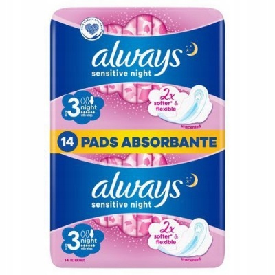 

Always Ultra Sensitive Night Podpaski,14szt