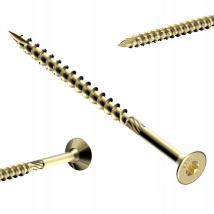 Tvrzené vruty do dřeva a dřevotřískových desek 6x260 mm 100 ks Torx 25 Kmwht Wht