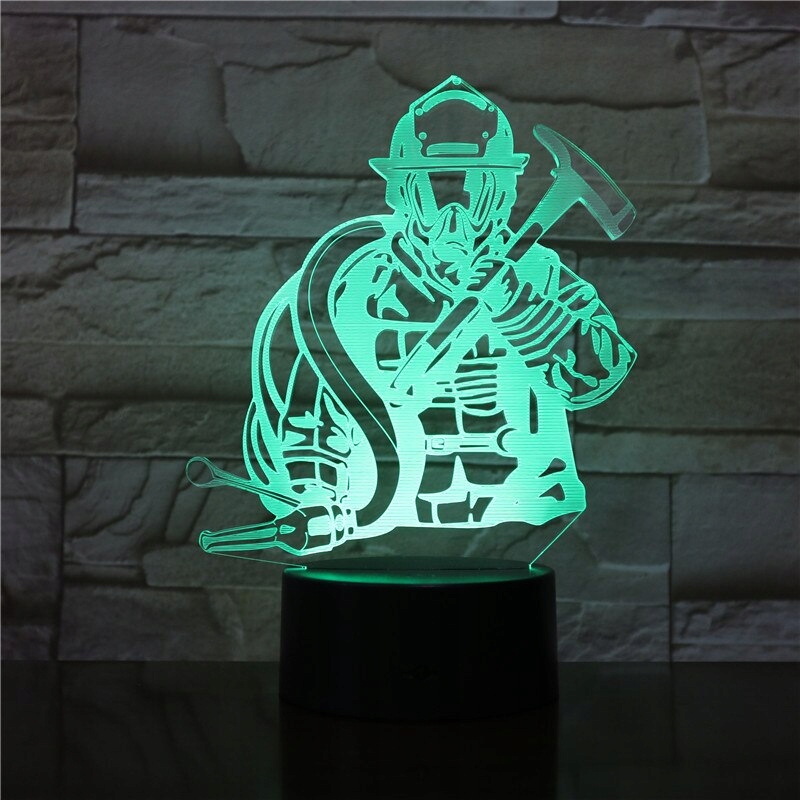 STRAŻAK LAMPKA NOCNA 3D LED STRAŻ + PILOT EAN (GTIN) 5906076256424