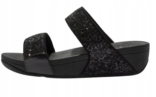 Fitflop Černé Sandály S Lesklými Pásky A Plochým Podpatkem 36 J1A