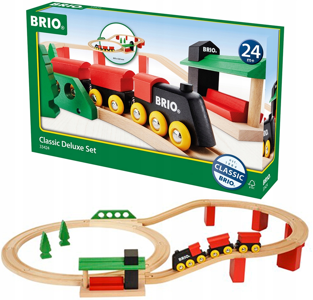 BRIO 33424 DREVENÁ ZÁKLADNÁ LANOVKA SADA DELUXE DRÁHY