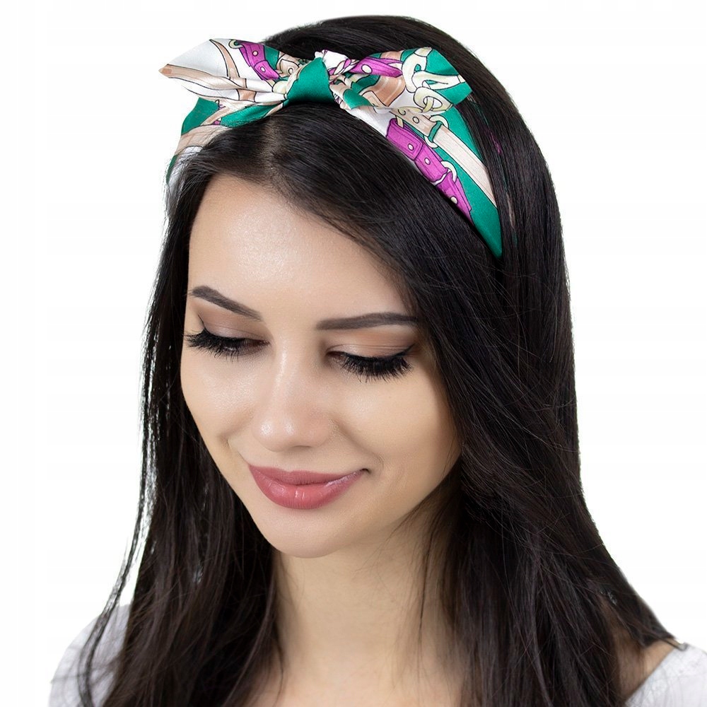 

Opaska Do Włosów szeroka pin up Zielona Kokarda