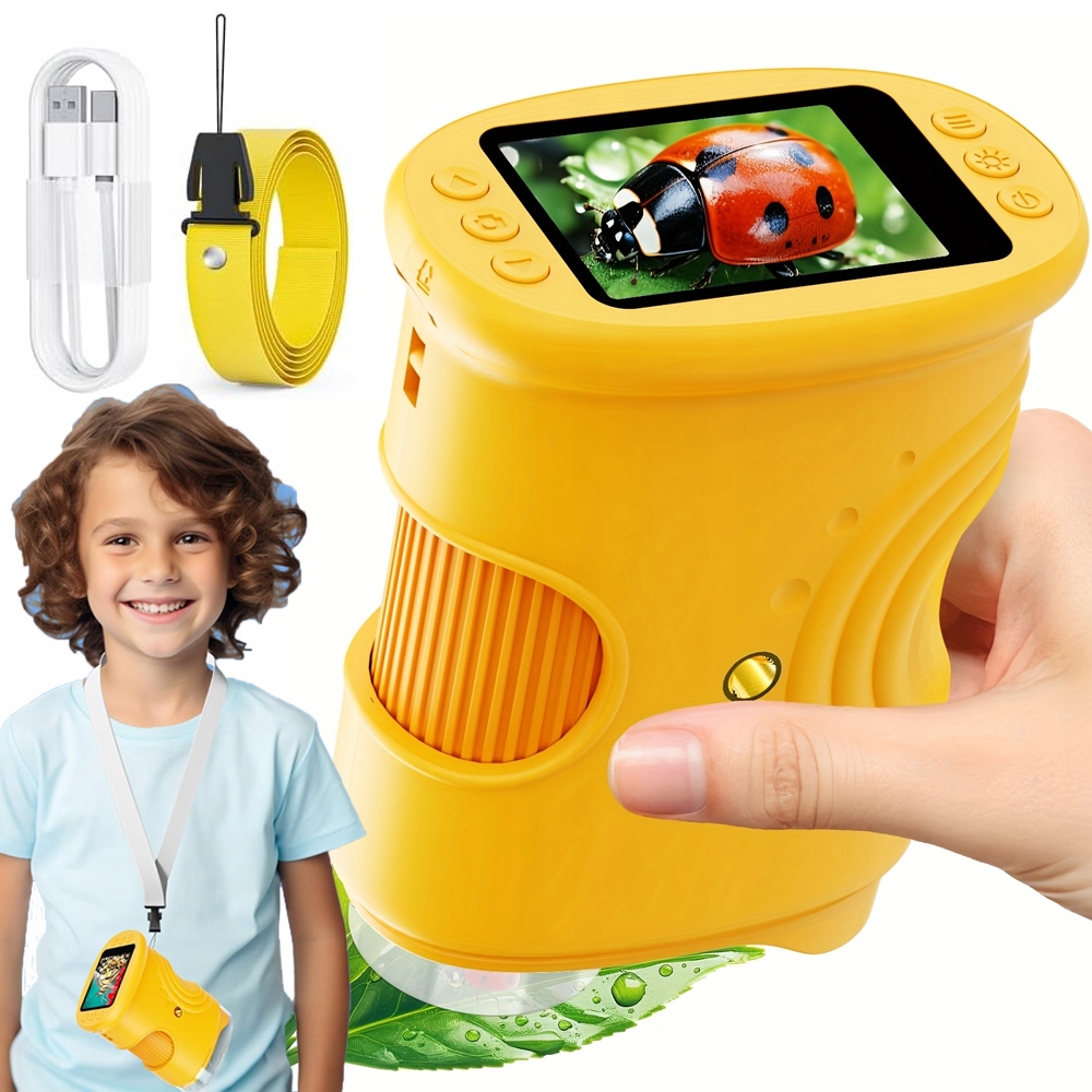 Digitální Ruční Mikroskop Pro Děti 1000x Nabíjecí S Funkcí Fotografií A Videa
