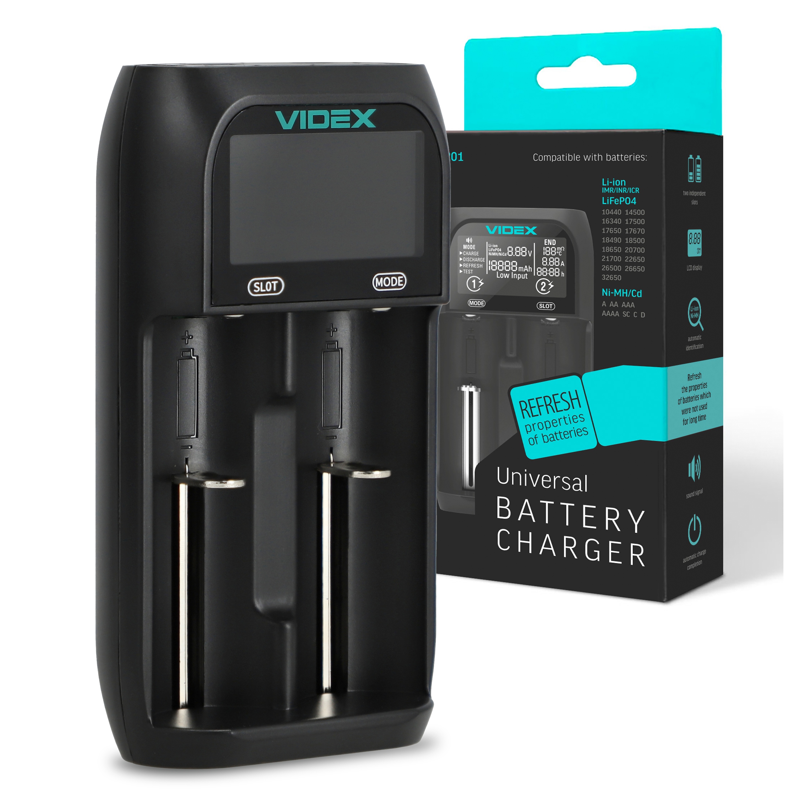 Nabíječka baterií Aaa Aa Univerzální Automatická Powerbanka Li-ion