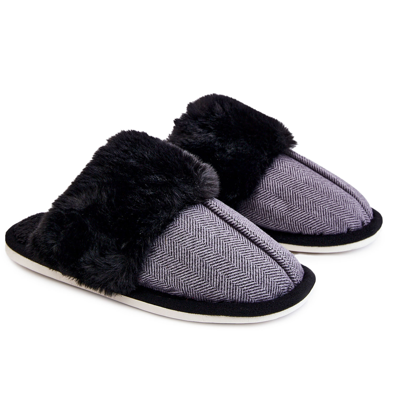 

Męskie Ocieplane Wsuwane Papcie Futerko Czarne 47