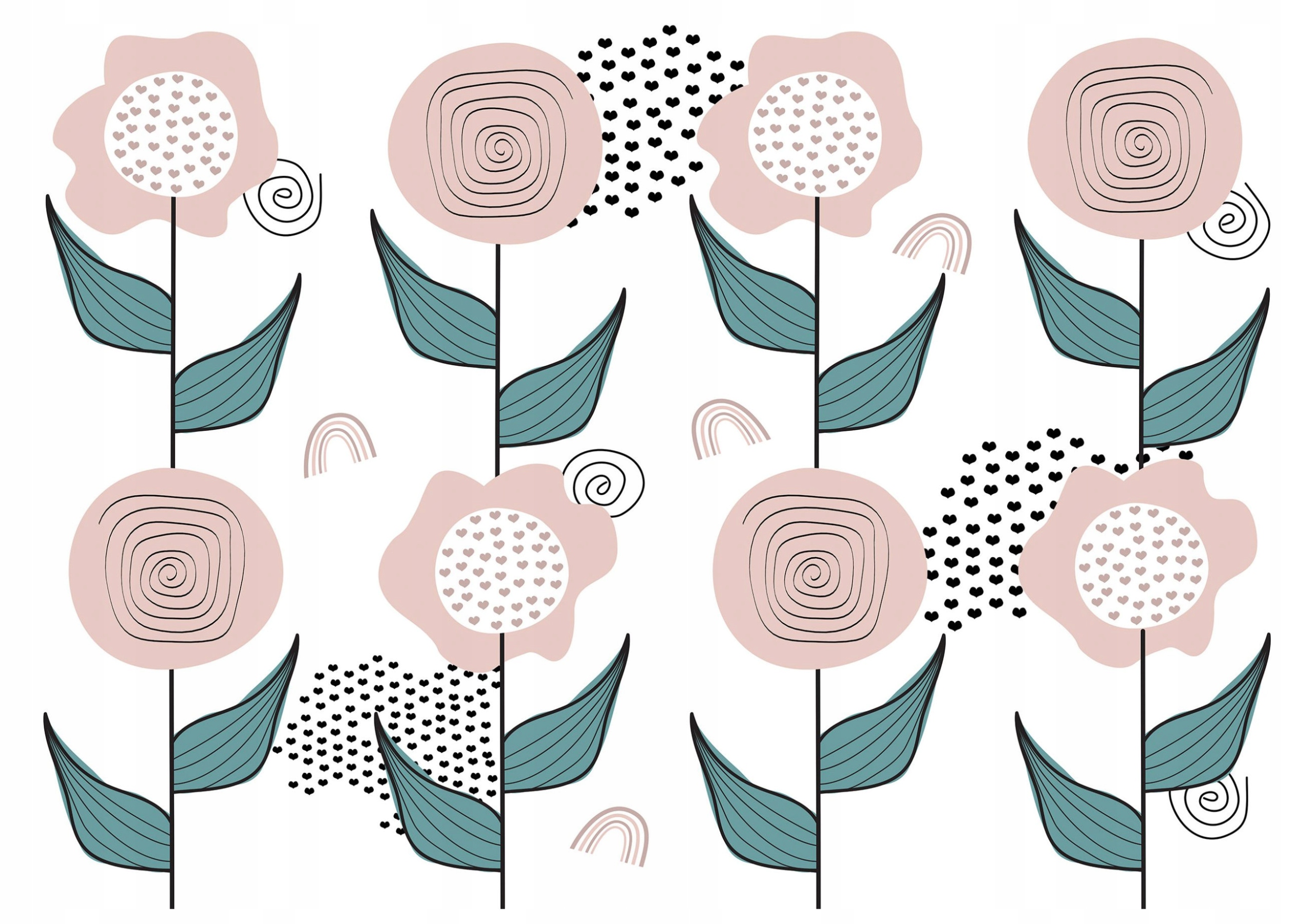 Fototapeta Pastelové květy Růžová Světle Modrá Abstrakce 368x280 lepidlo