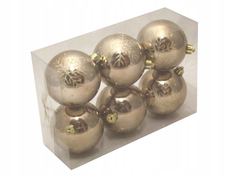 

Bombki nietłukące Brązowe wzór 8cm |Kostka 6szt