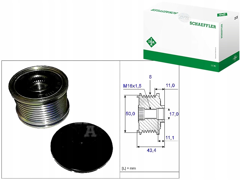 INA535 0108 10 Pásové Kolo Alternátoru Db OM642 W1 Asistent řidiče #33