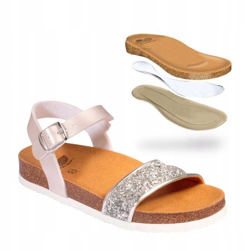 

Profilowane Sandałki Dla Dziewczynki Błyszczące