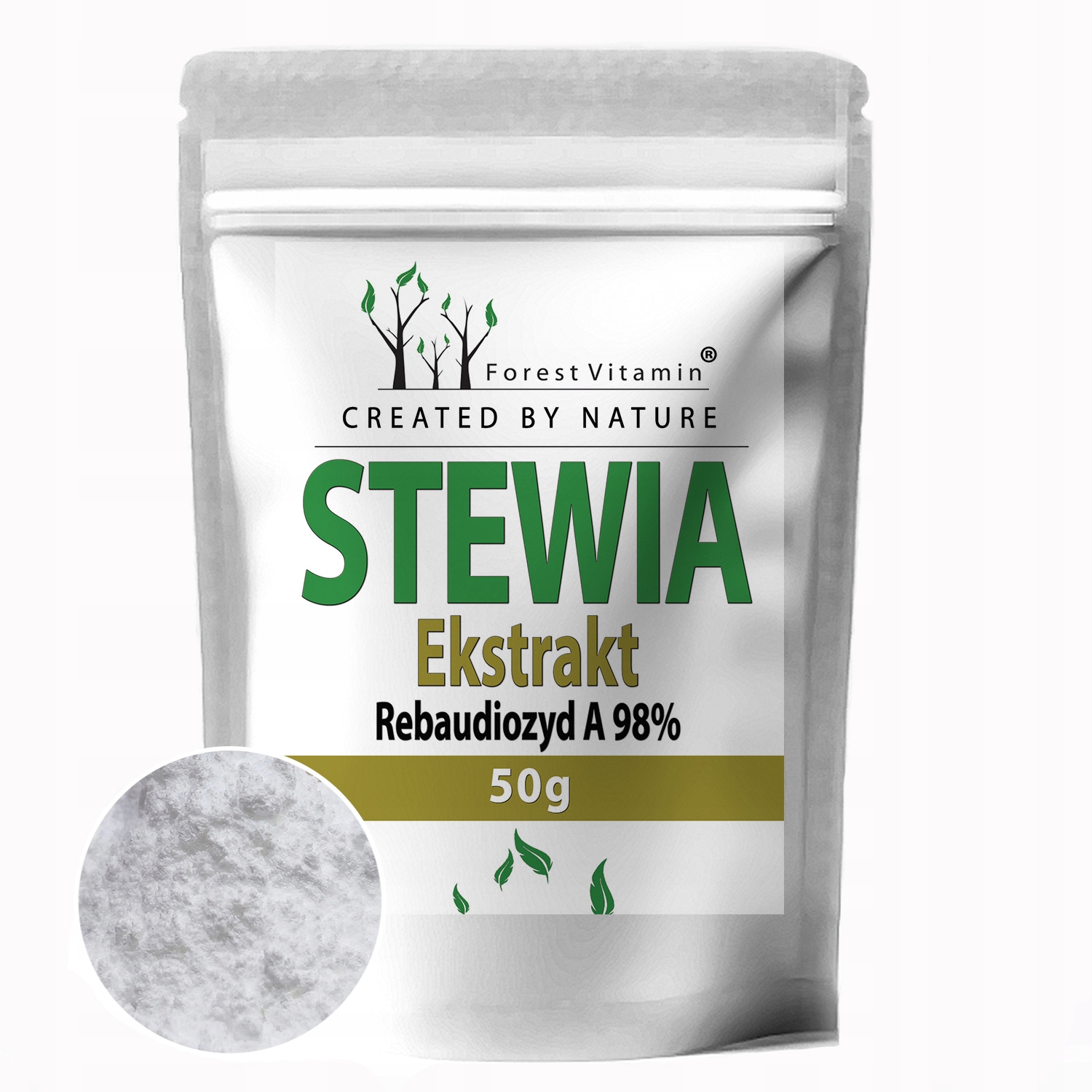 Levně Stevia 50g Stevia Čistý Zdravý Sladidlo Zero Kalorií Pro Slazení Kcal