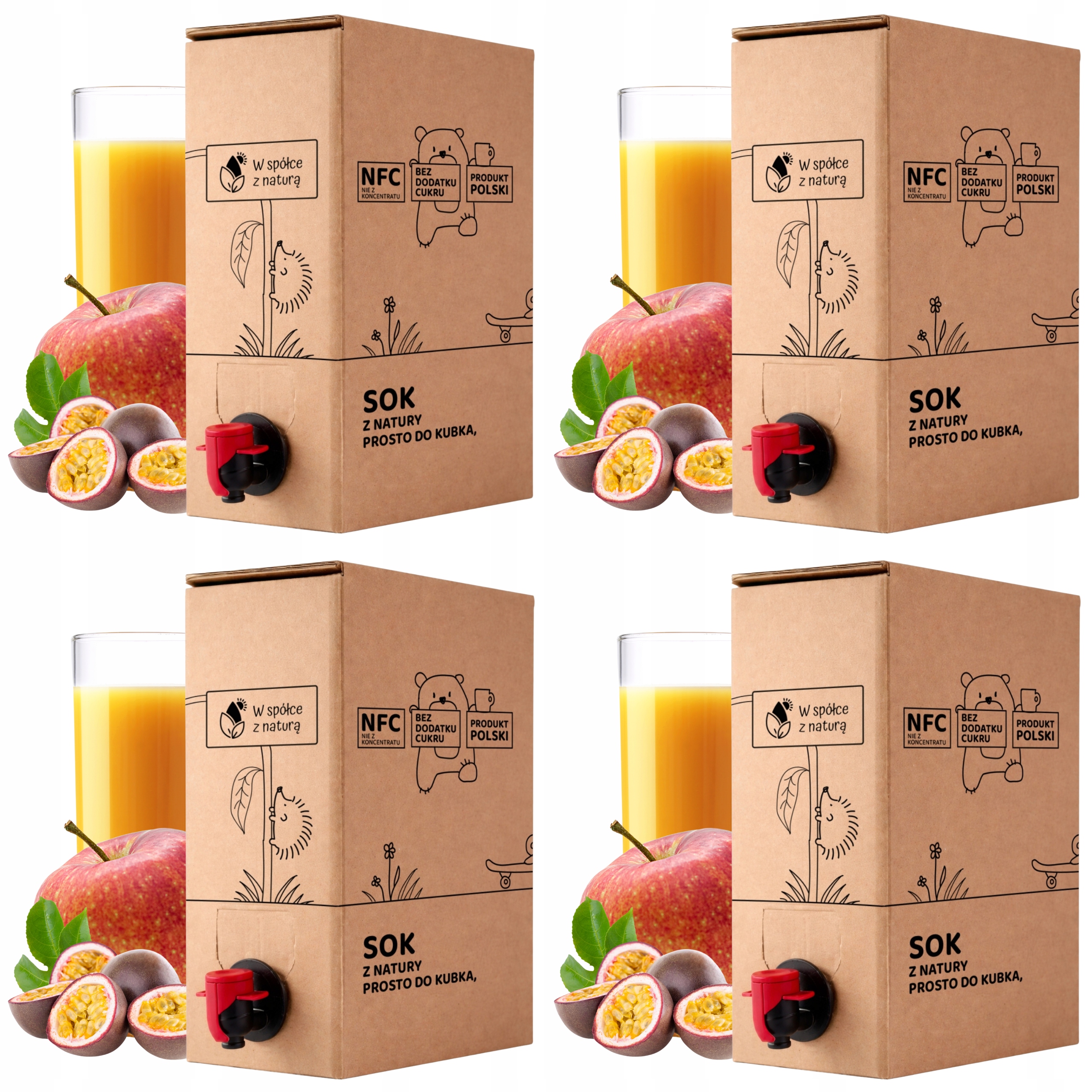 Sok z Jabłek i Marakui 5l 100% Tłoczony Nfc Sok Jabłko-Marakuja zestaw