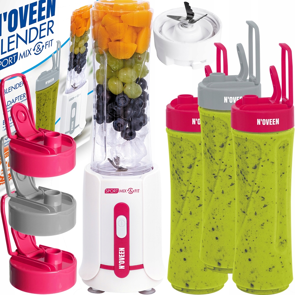 Osobní Sportovní Mixér Na Smoothie A Koktejly Drtí Led 3 Lahve