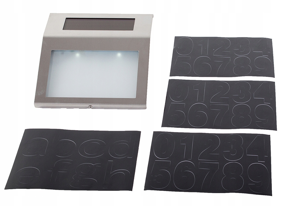 TABLICA SOLARNA Z PODŚWIETLANYM NUMEREM DOMU LED Szerokość produktu 18 cm