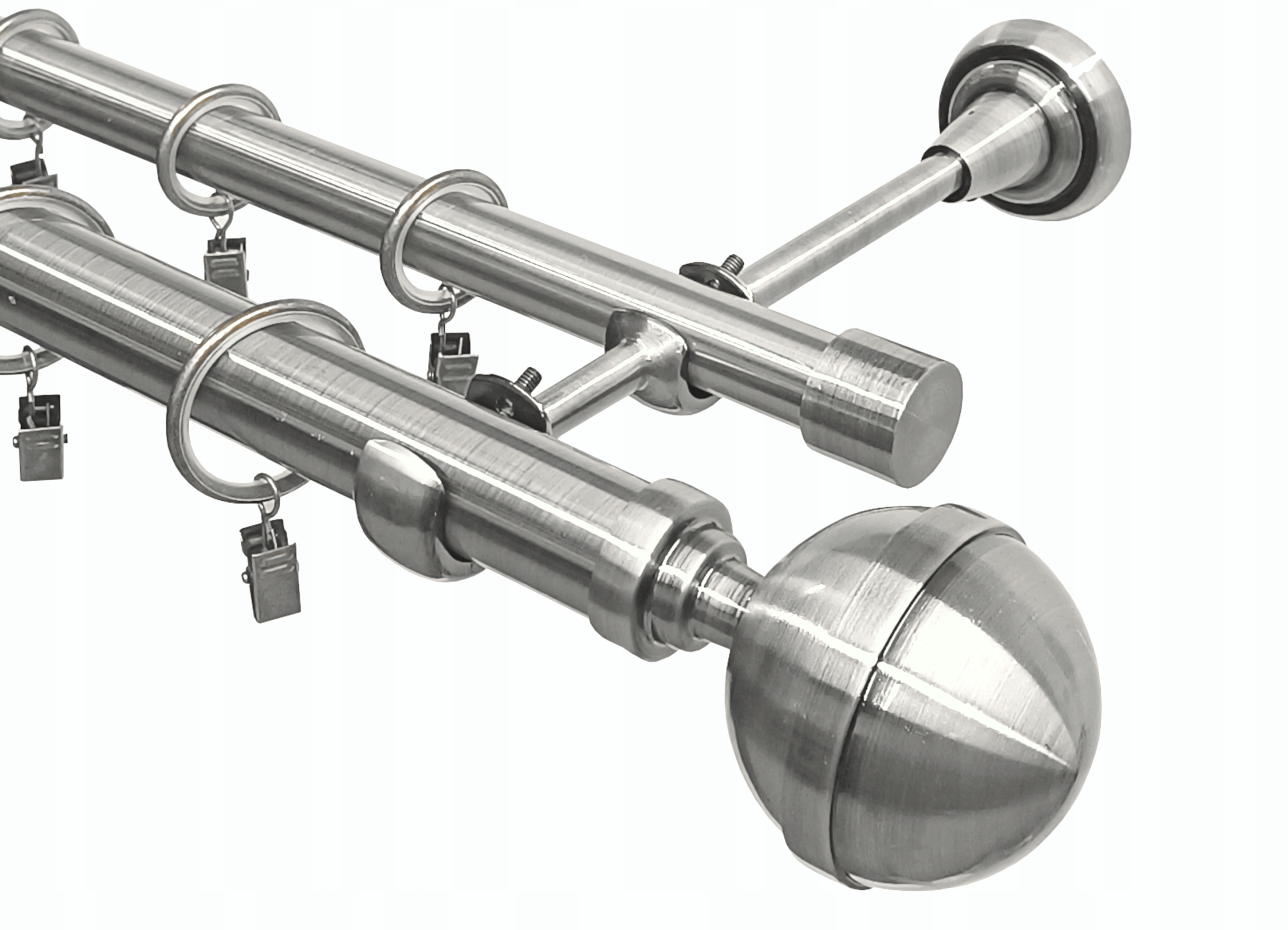 Garnýž dvojitá kovový nikl mix hrotů Imperia Deco 25+19 mm 280 cm